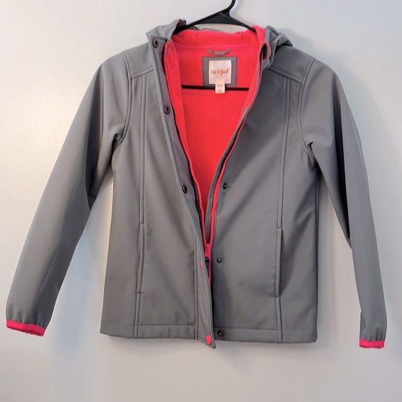 Gray Hooded Jacket with Pink Accents Size Medium (7/8). - Picture 4 of 8